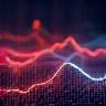 Graph showing trend data analysis with glowing lines