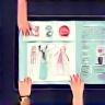 Illustration of team members collaborating on digital fashion design