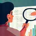 Illustration of exploring trend data or design concepts digitally