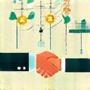 Illustration of supply chain or sustainable sourcing connections