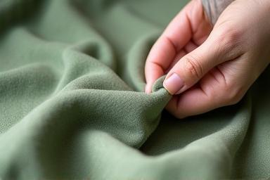 Photo showcasing sustainable fabrics and production processes